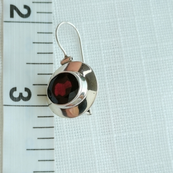 Sterling silver garnet drop earrings 🆕 - Picture 4 of 6